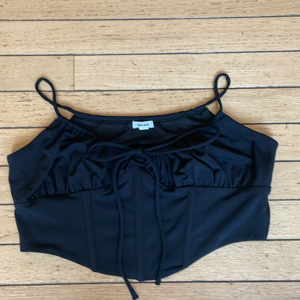 Garage Black Ruched Camisole Top